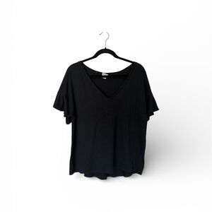 Classic Black V-Neck Women's Top